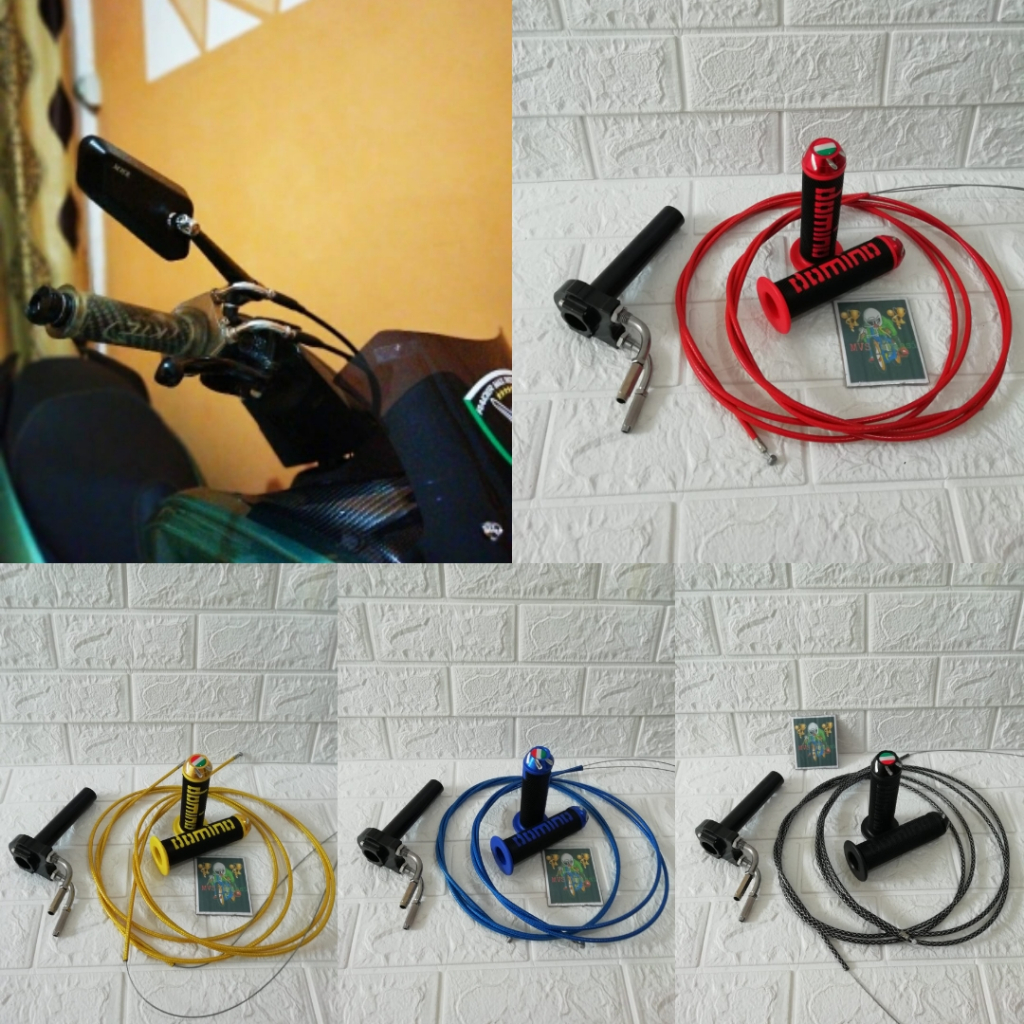 Gas Spontan 2 Kabel + Handgrip Jalu = Mio M3, Beat Esp, Fazzio. Vario 150. Mio J, Fazzio, Scoopy.