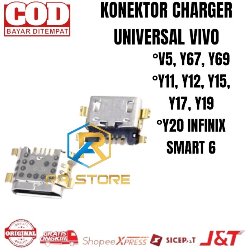 Konektor Charger VIVO V5, Y67, Y69, Y11, Y12, Y15, Y17 2019, Y19 2019, Y20 Infinix Smart 6 Connector Conector Carger Casan Cas TC Charging Original