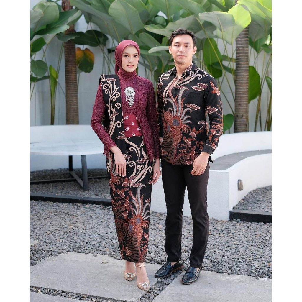 [Naisha Kebaya] - Kebaya Couple Kebaya Kutubaru Kebaya Wisuda Lamaran Tunangan Set Tunik Batik Baju 