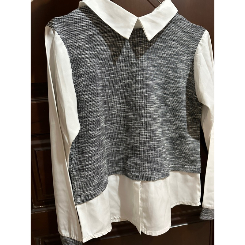 PRELOVED BLOUSE GREY PRC