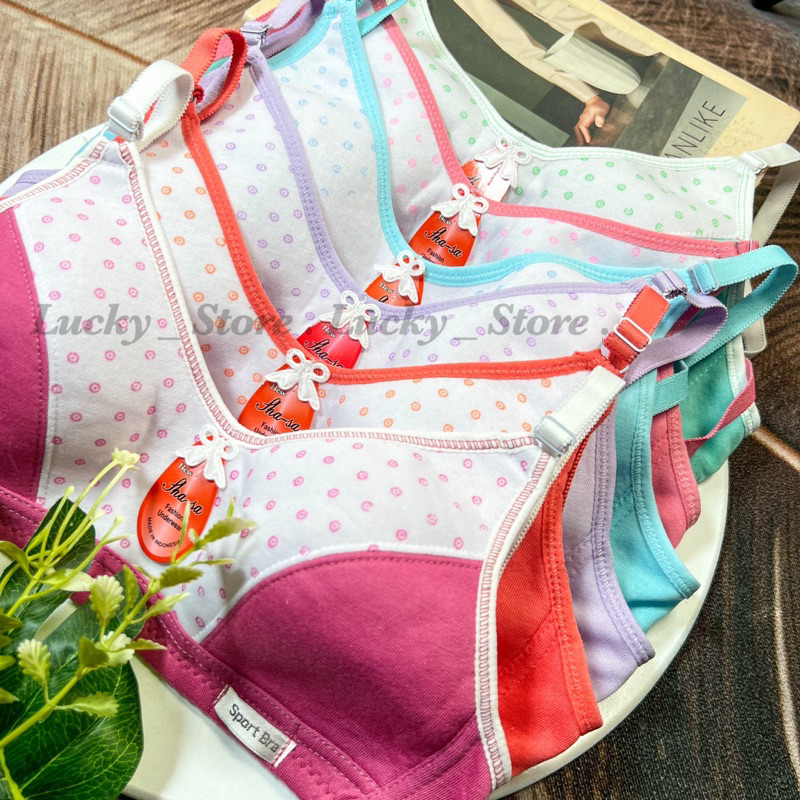 (OBY)BH Sport Bra Kombinasi Polkadot Bh Viral Remaja Dewasa / Sport Bra Bowen Remaja