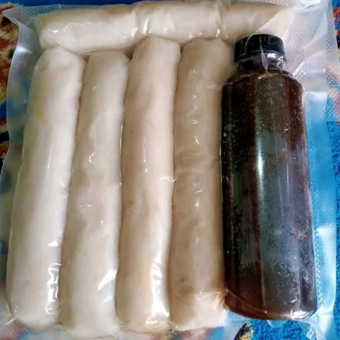 

5 PCX/5pempek lenjer besar+cuka kental pedas pempek ikan gabus asli Palembang