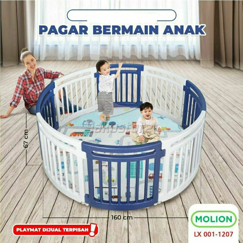 Pagar Bermain Anak Pengaman Kunci Ganda Bahan ABS plastik tebal kuat kokoh premium brand molion