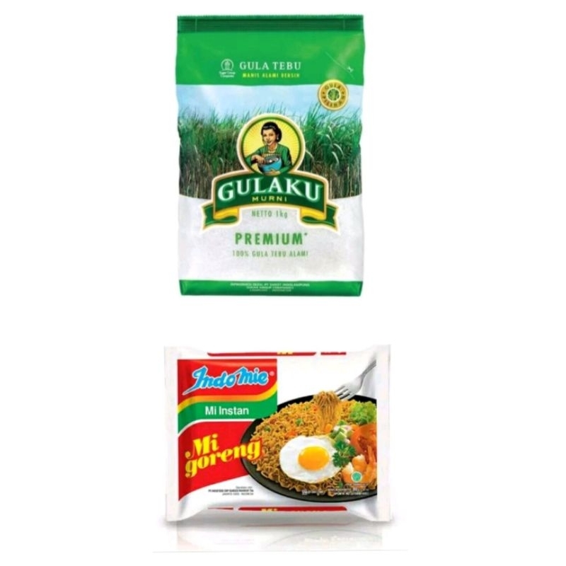 

PAKET SEMBAKO HEMAT 2 IN 1 (GULAKU 1Kg+ INDOMIE 1 pcs)