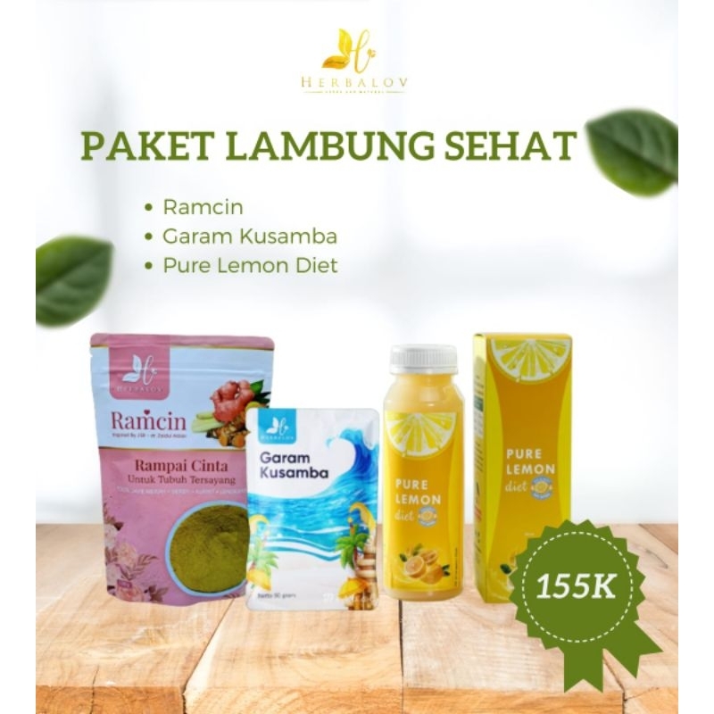 

PAKET LAMBUNG SEHAT HERBALOV RAMCIN PURE LEMON GARAM KUSAMBA ATASI MASALAH PENCERNAAN GERD MAAG ASLAM