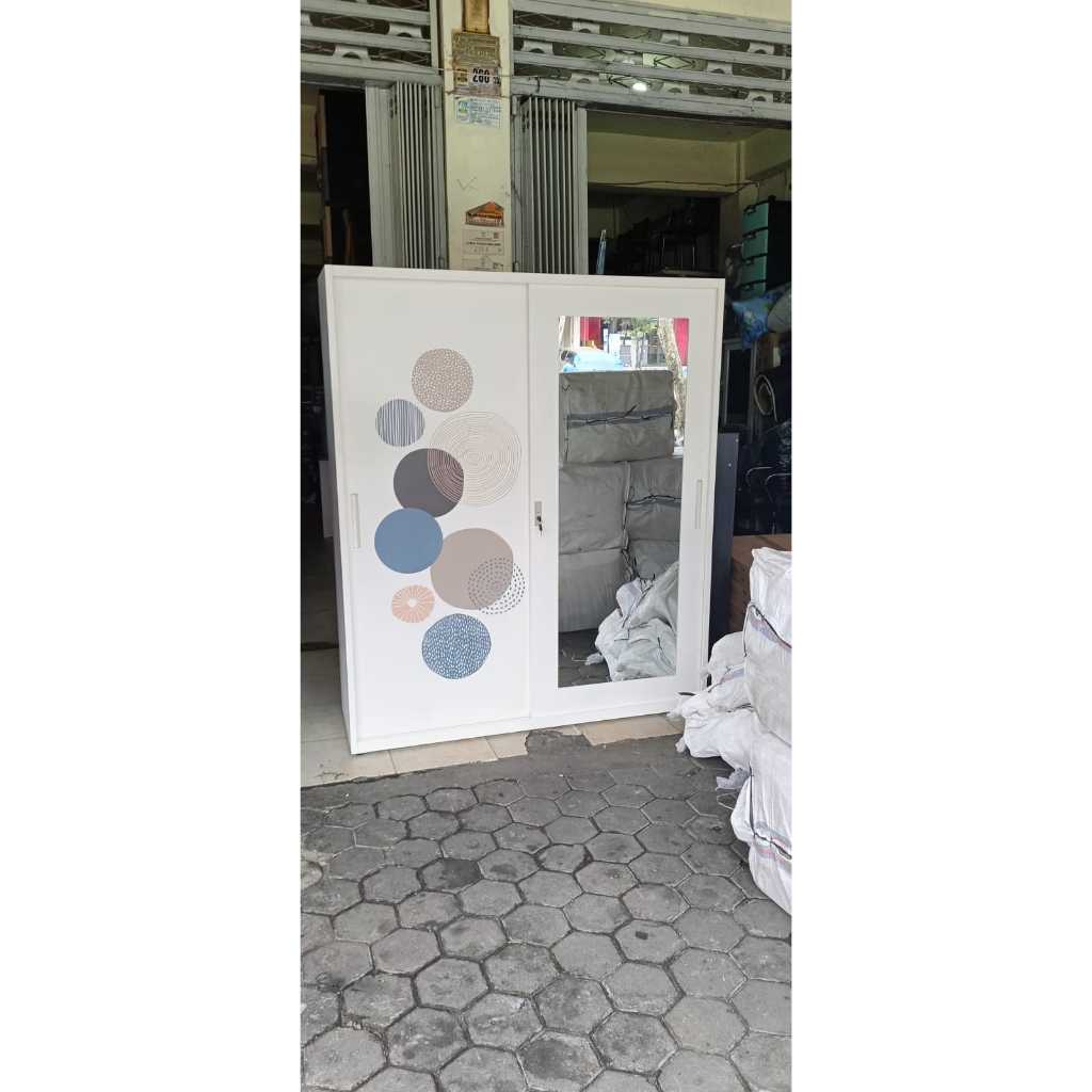 lemari pakain besi asencio 160 cm sliding