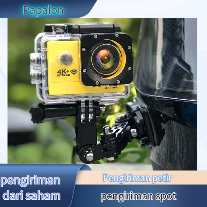 Kamera Olahraga Tahan Air 4K HD Helm Sepeda Motor Kamera Anti-guncang Berkendara Video Portabel VLOG