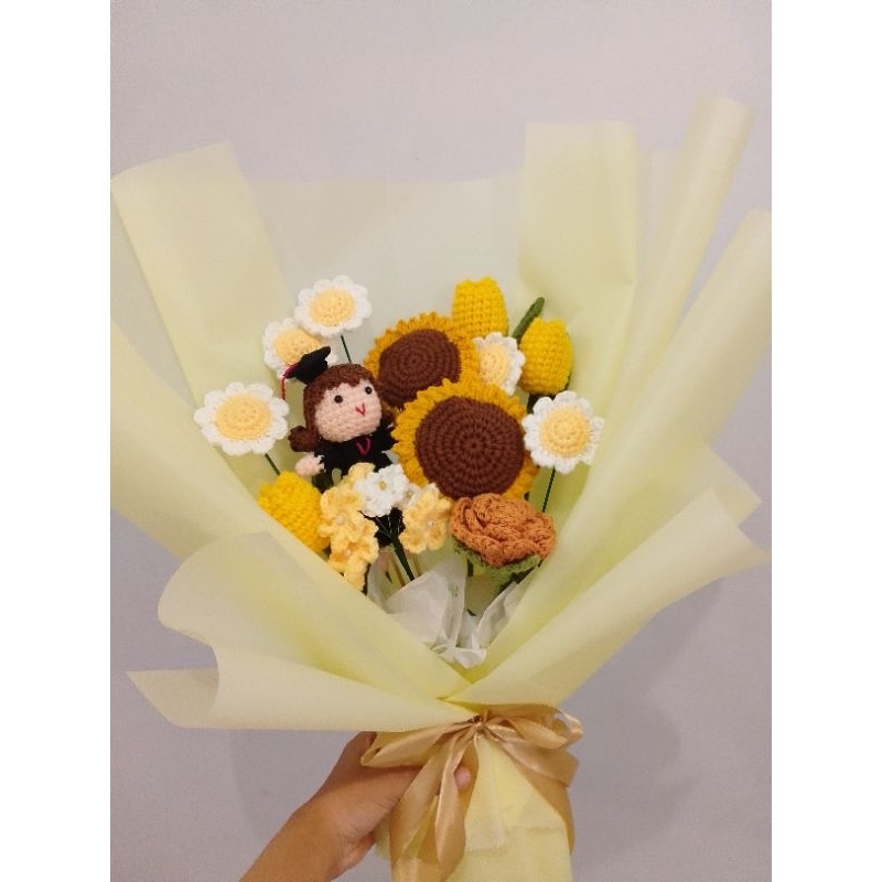 

[Pre Order] Buket Bunga Rajut || Yellow Theme Big Size