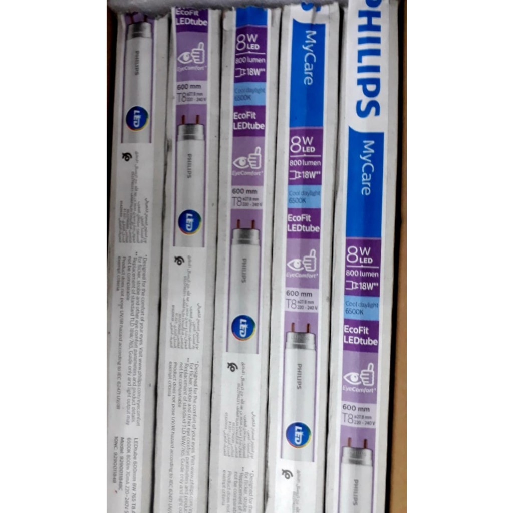 Lampu TL Neon LED Tube T8 Ecofit My Care 8W Watt 60CM Philips