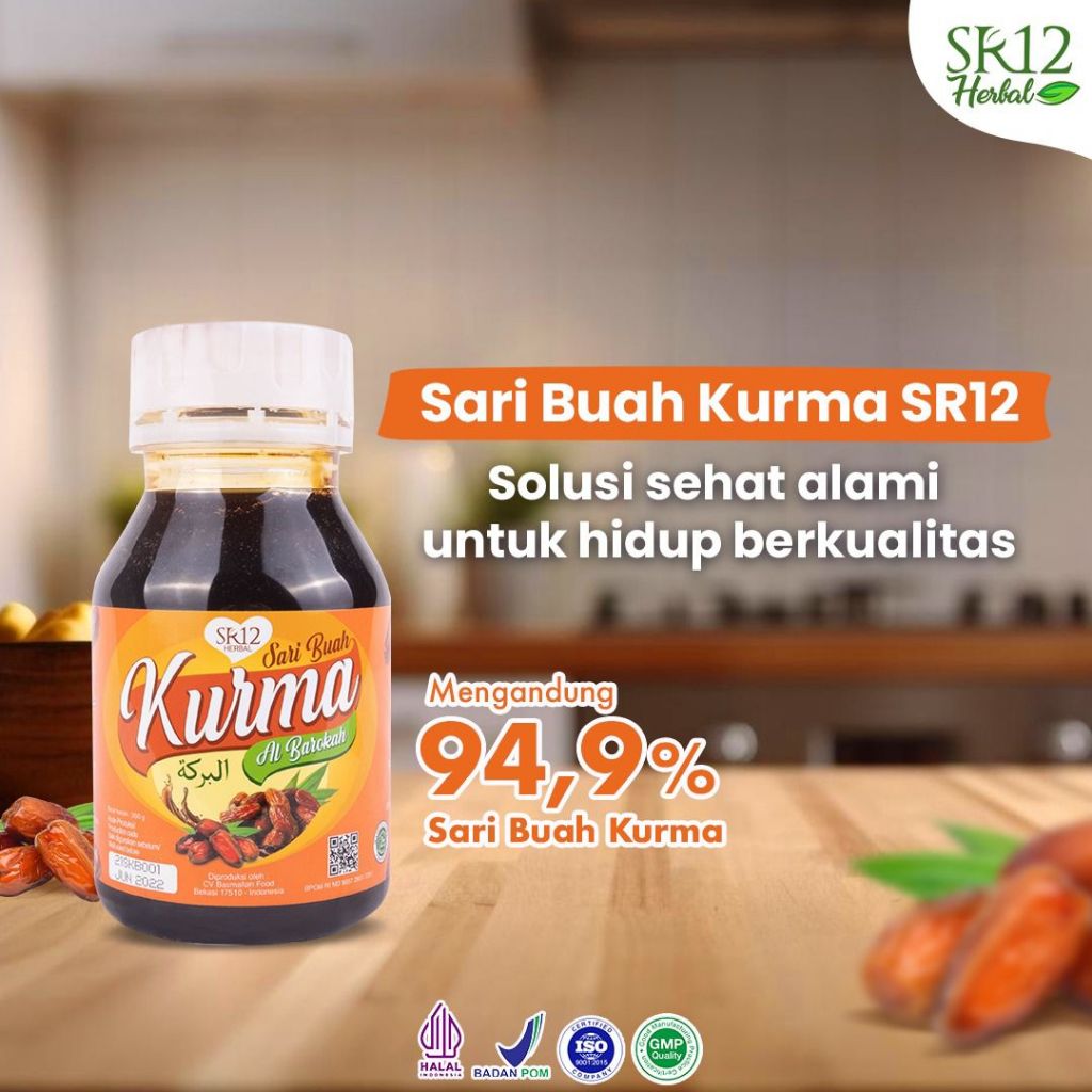 

SARI BUAH KURMA AL BAROKAH SR12 / SARI KURMA ASLI / MENINGKATKAN STAMINA TUBUH / MENCEGAH ANEMIA