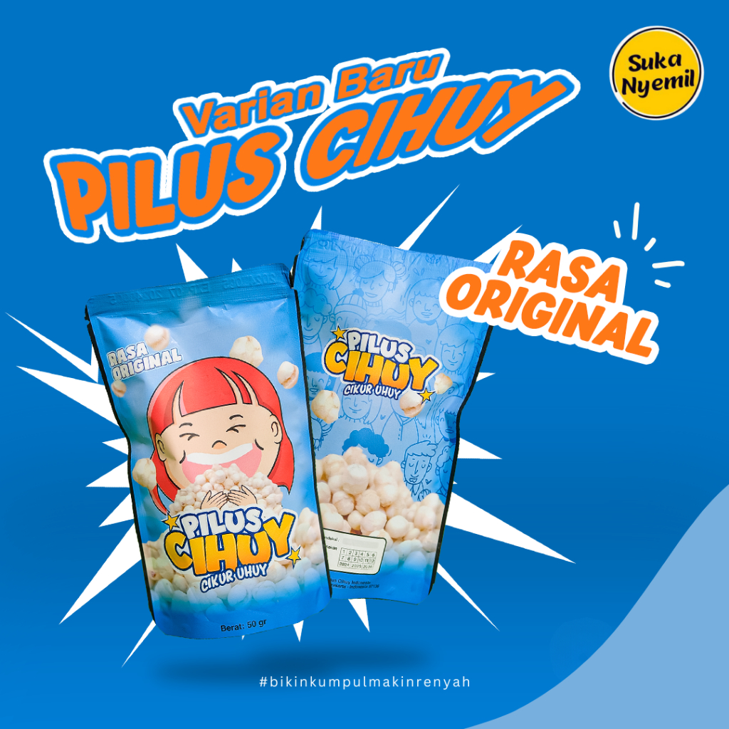 

SUKA NYEMIL - Pilus Cihuy Original (50 gram) Cikur Uhuy Jajanan Viral Renyah Gurih Cemilan Kekinian Snack Keluarga Indonesia