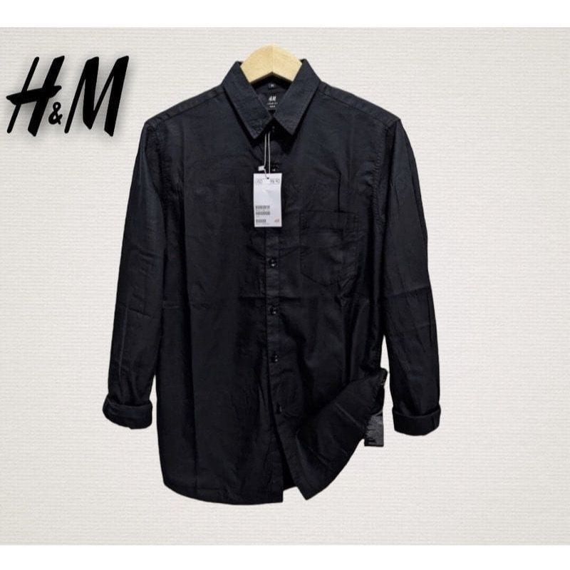 Kemeja Pria Lengan Panjang Tebal 24s | Original Cotton Pique Best Quality Kemeja Casual H&M Premium 