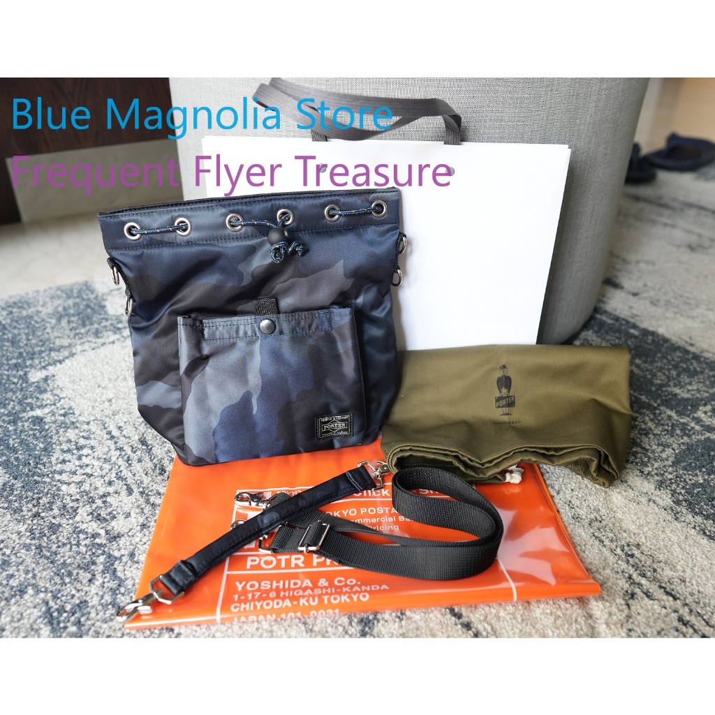 PORTER YOSHIDA PORTER Balloonsac Woodland Camo Navy Sling Bag 100% Original Made in Japan READY STOC