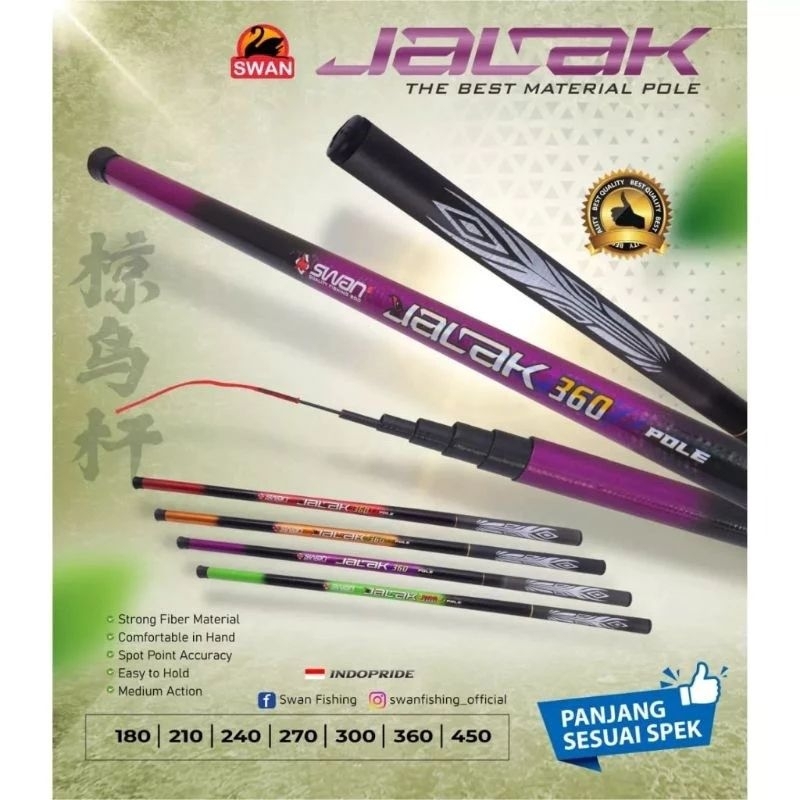 Tegek Jalak Swan 360cm & 450cm Ruas Panjang Ujung Yang Kuat