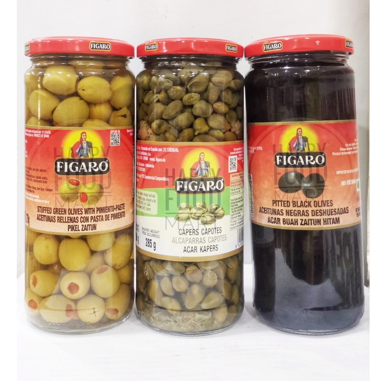 

[BPOM RI] FIGARO CAPERS CAPOTES 450 GRAM/ACAR KAPERS/ALCAPARRAS CAPOTES/CAPPERS/STUFFED GREEN OLIVES WITH PIMIENTO PASTE/PITTED BLACK OLIVES/PICKLE OLIVE VEGETABLE/ACAR ZAITUN HITAM