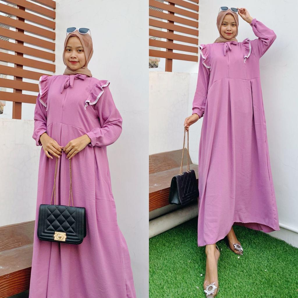 Gamis Maura Crincle Airflow//LD 110CM Dress Polos