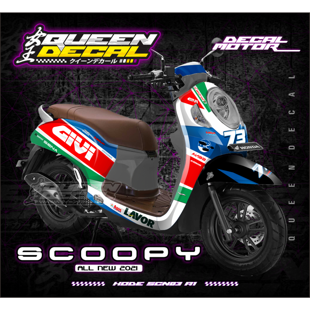 STICKER SCOOPY - DECAL FULL BODY STICKER MOTOR SCOOPY NEW 2021 - SCN