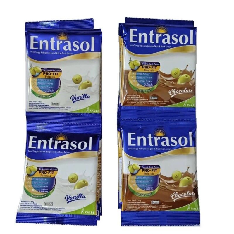 

Entrasol sachet Renceng rasa vanila,coklat 10x20gr