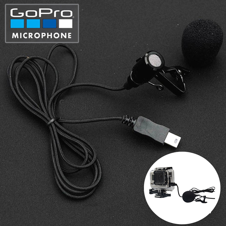 USB Stereo Microphone for GoPro 3/4 with Clip Mic Mikrofon Mini Kecil Clip-On Kamera Aksi Vlog