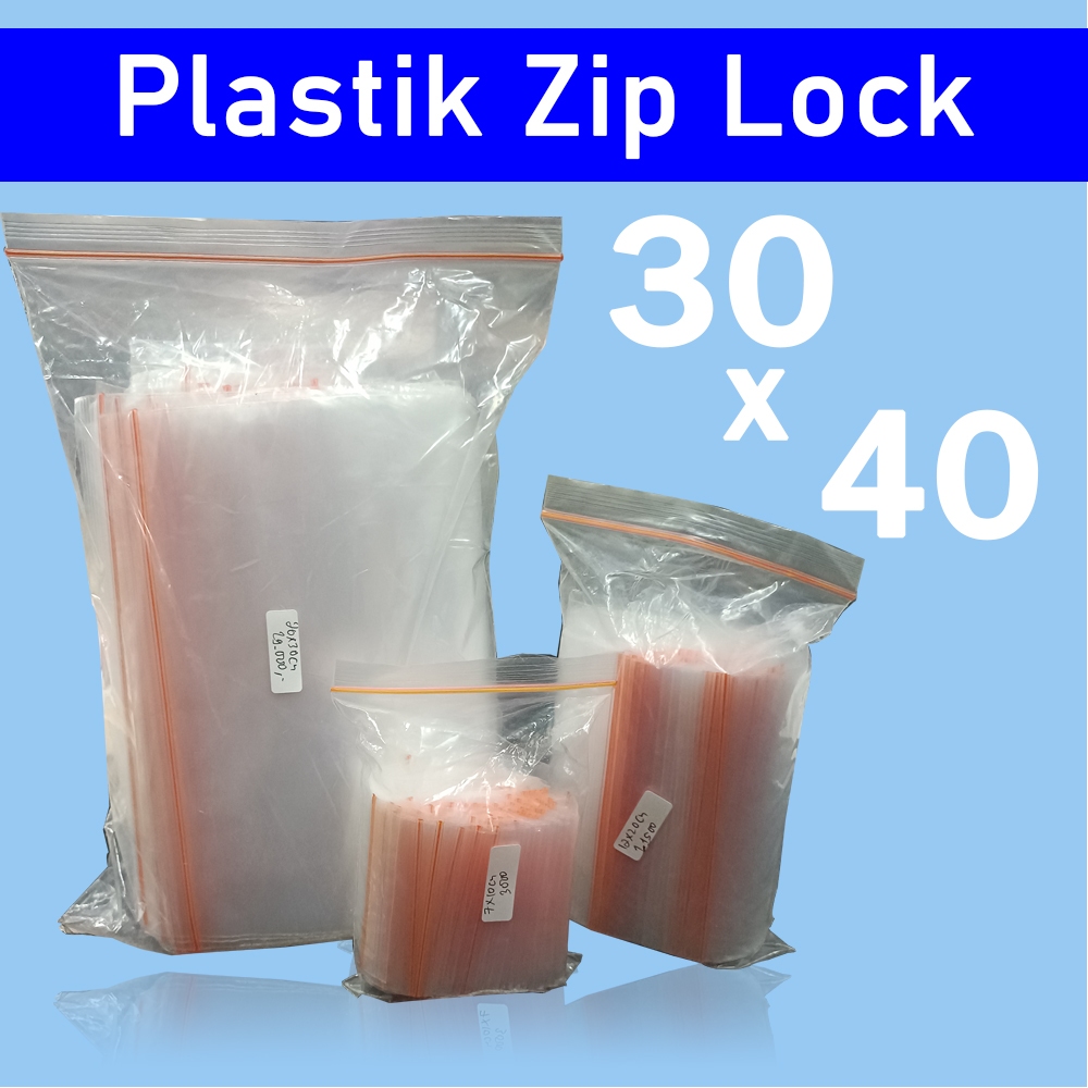 

Zipper Bag / Plastik Klip Packing / Plastik Zip Lock Isi 100pcs Full Ukuran 30x40 cm