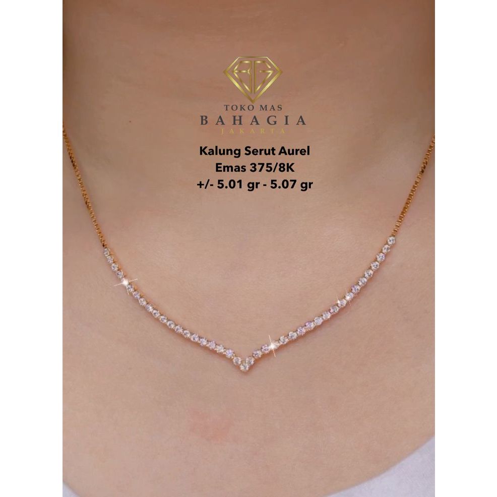 Kalung Aurel Model Serut Emas 375 Kadar 8K