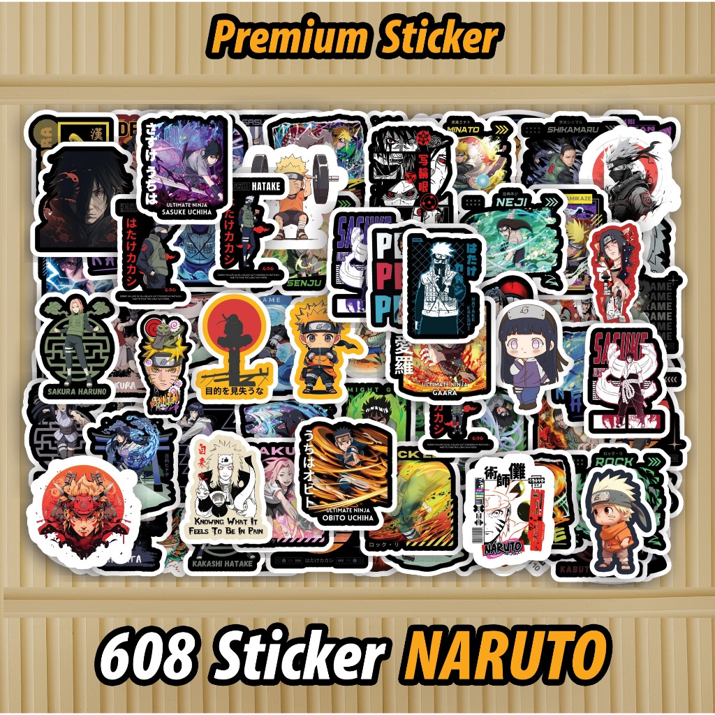 

608 PCS Sticker Naruto Shippuden Waterproof sudah di Cutting