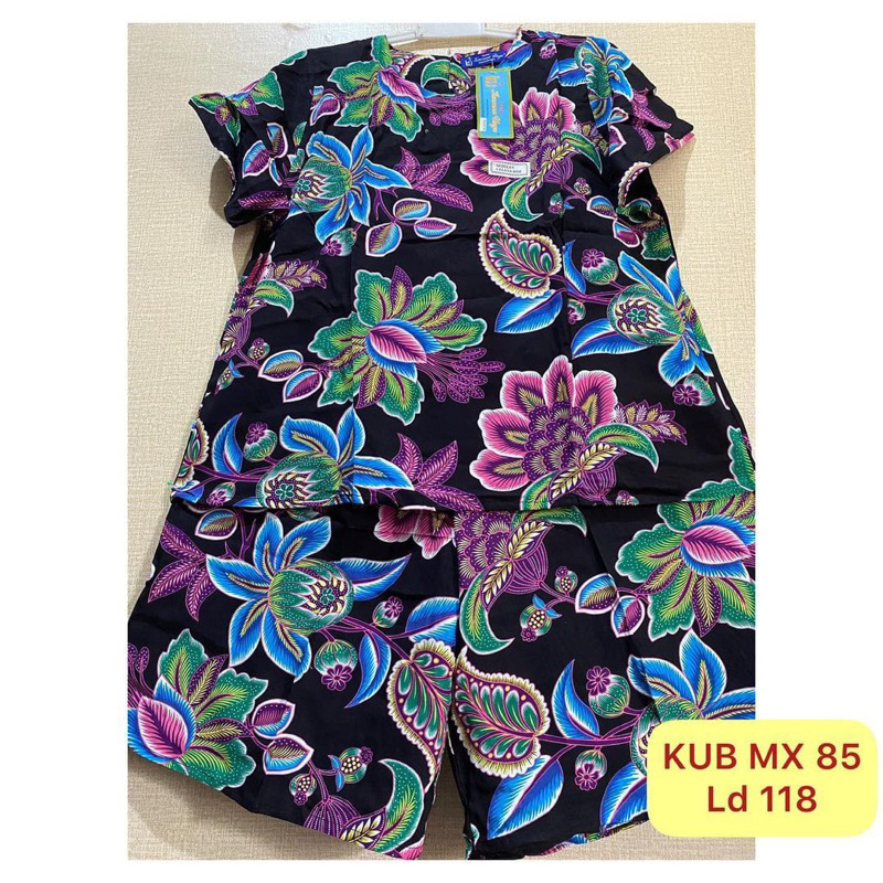 RB3 Batik Kencana Ungu Setelan Celana Kulot Ld.118 Jumbo Maxi 85 Label Biru - Baju Tidur Baby doll