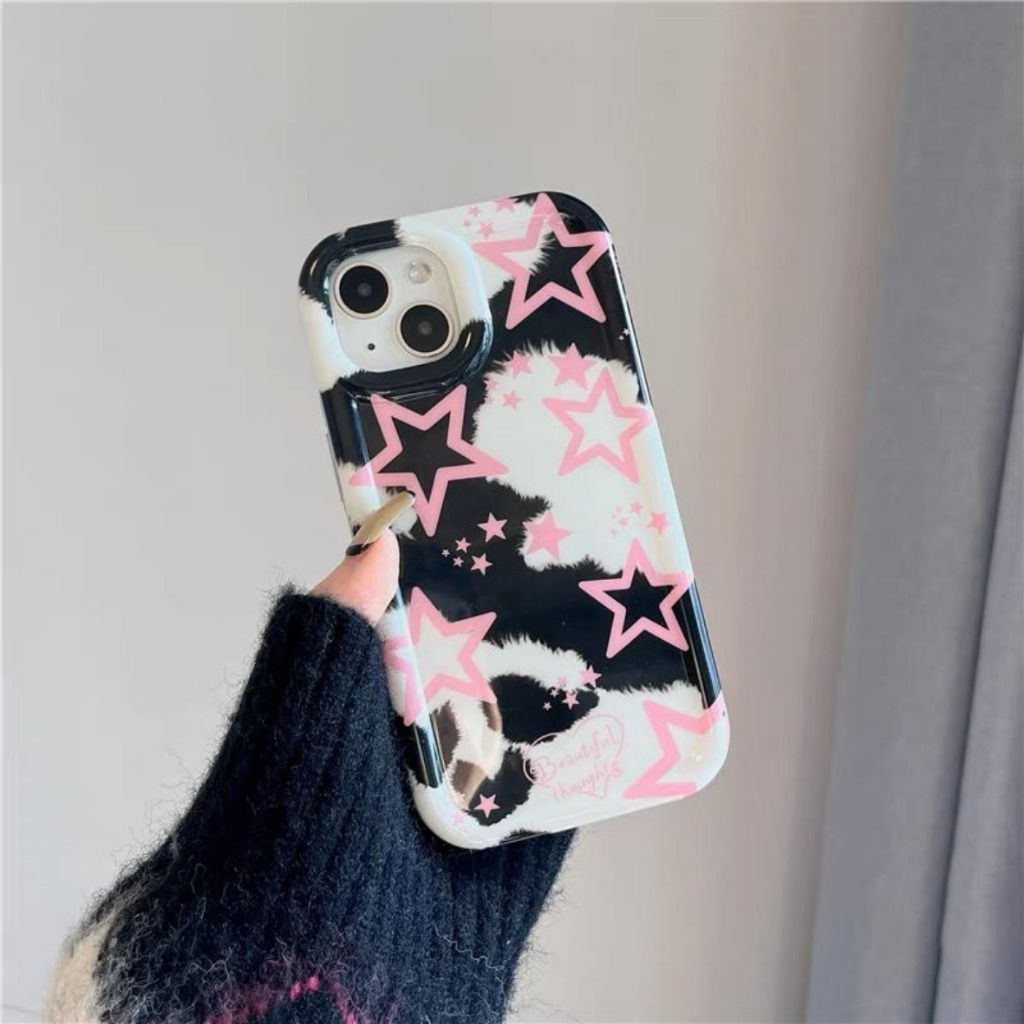 SS32 SoftCase Tpu Motif Bintang Hitam Case For Realme C21 C21Y C30 C31 C33 C55