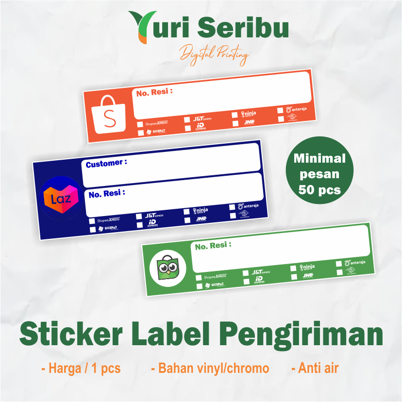 

Sticker label pengiriman shopee / Sticker shopee/Sticker resi