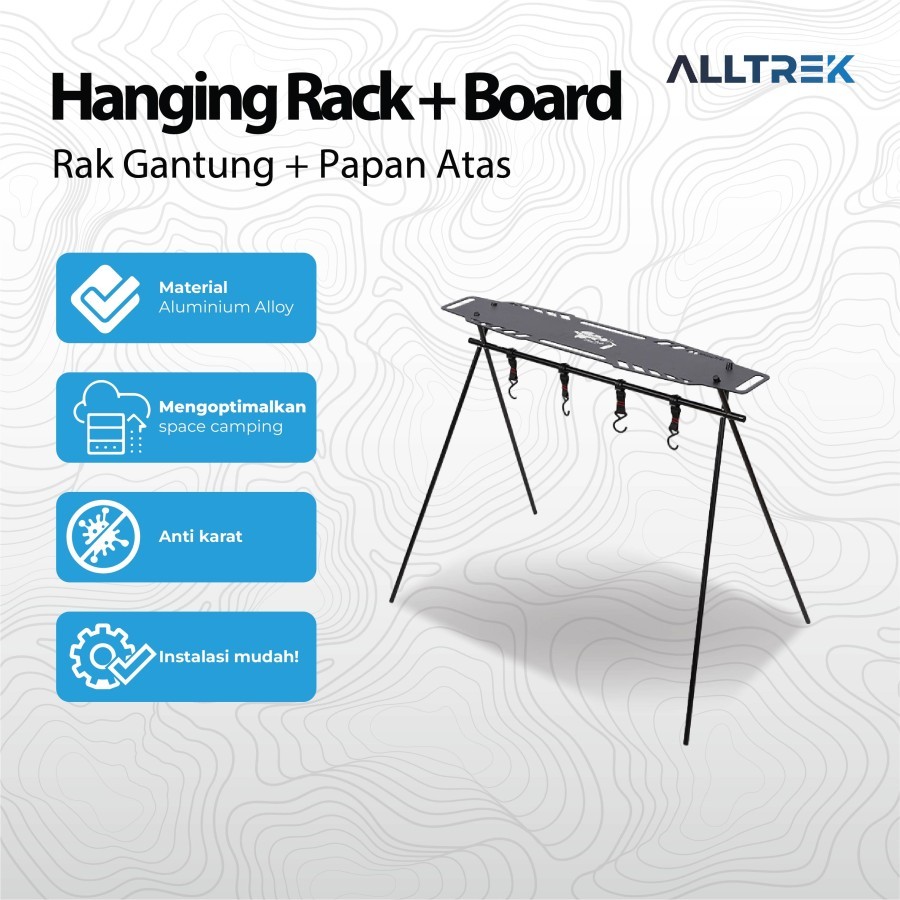 ALLTREK Triangular Shelf Board Hanging Rack Table Aluminium Portable