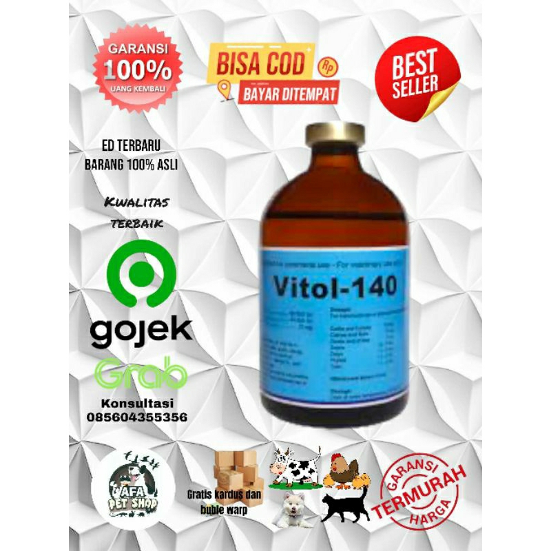 Vitol 140 100 ml  vitamin ADE untuk hewan