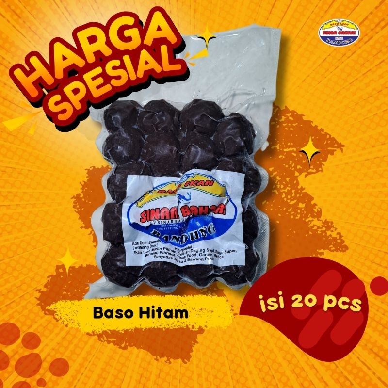 

BASO IKAN SEDANG HITAM ISI 20PCS, ASLI BAKSO IKAN TUNA HARGA PALING MURAH LANGSUNG DARI PABRIK BANDUNG, BAKSO IKAN VACUM FRESH