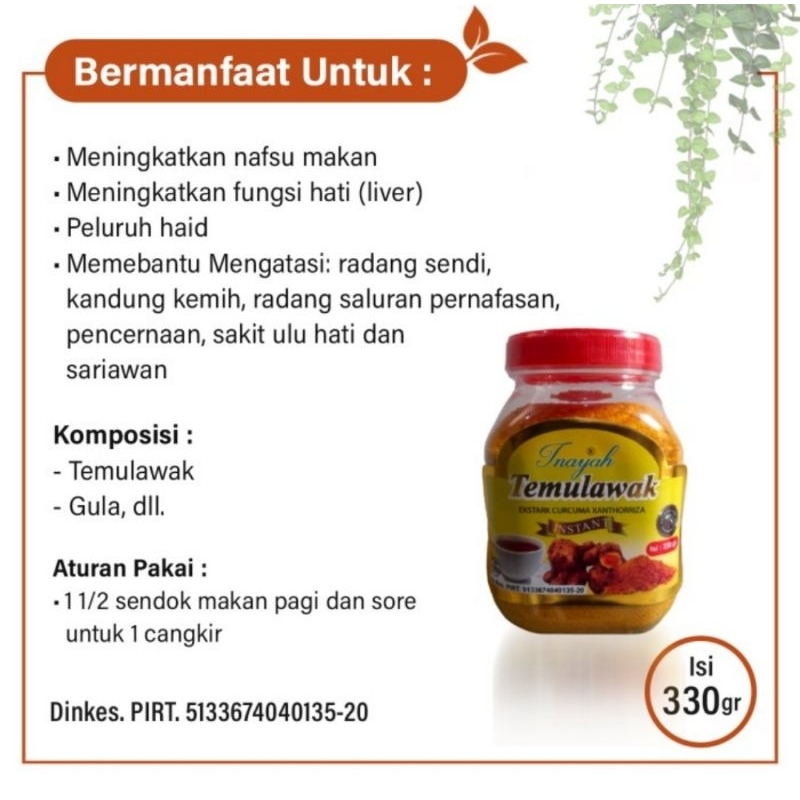 

Temulawak Instant Inayah 330gr