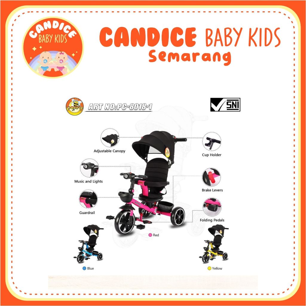 SEPEDA ANAK RODA TIGA PASIFIC PC 8018-1