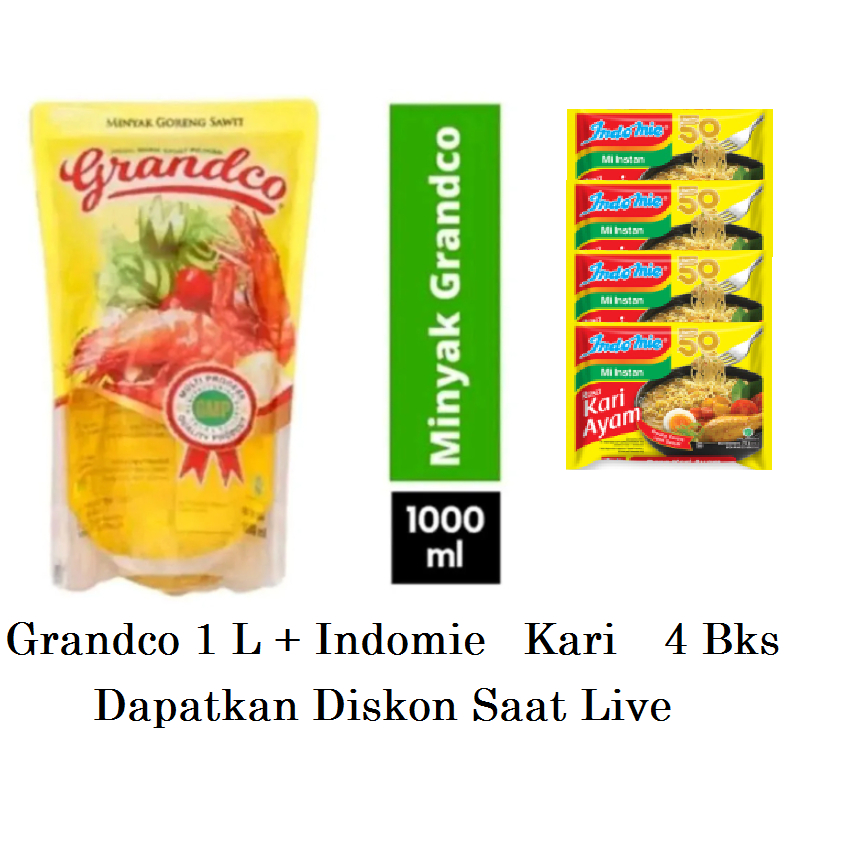 

Paket Sembako Grandco 1L + 4 Bks Indomie Kari Ayam - Rafka Aulia Collection