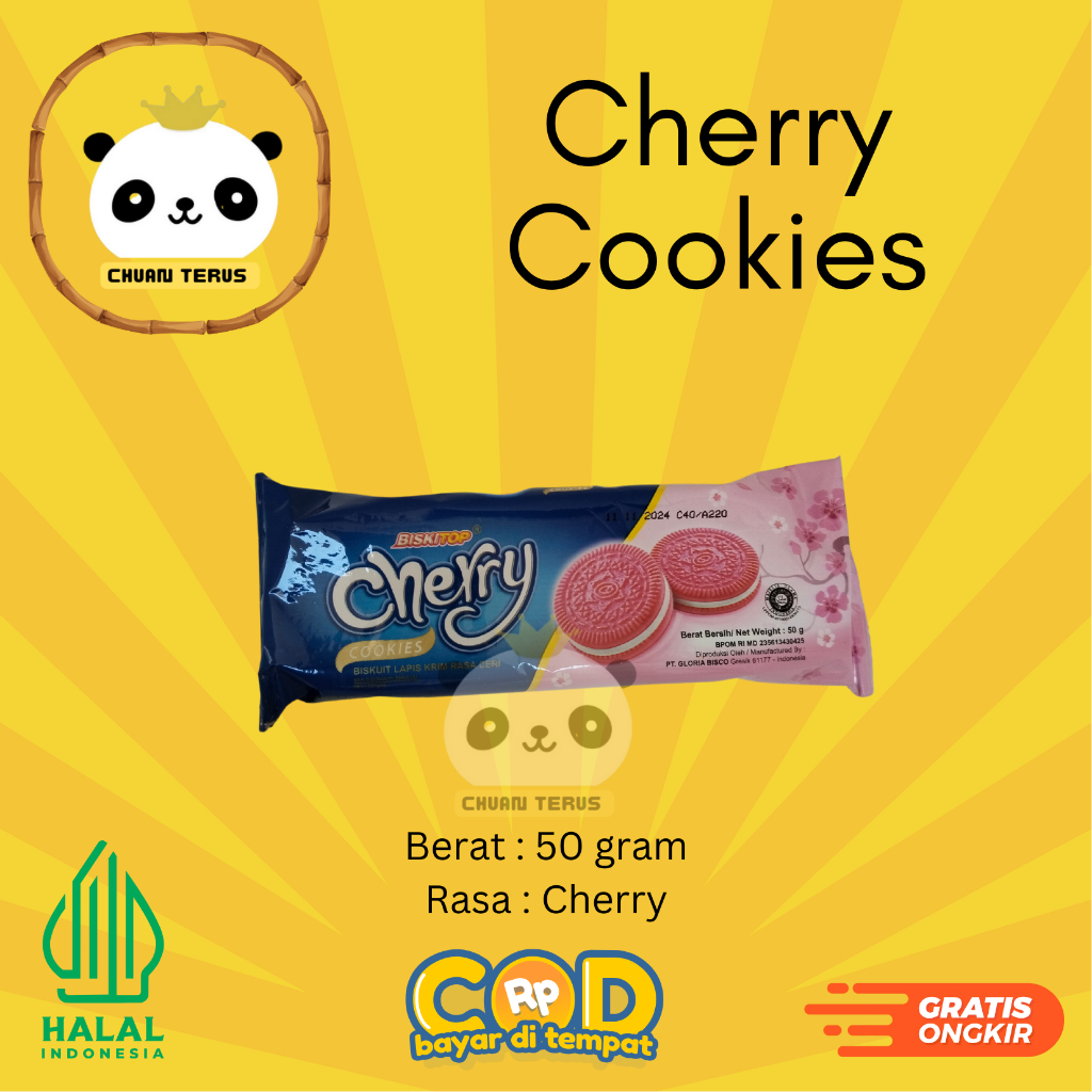 

BISKITOP - CHERRY COOKIES 60g Biskuit Anak Dewasa Enak Rasa Buah Cherry Biscuit Biskitop Murah