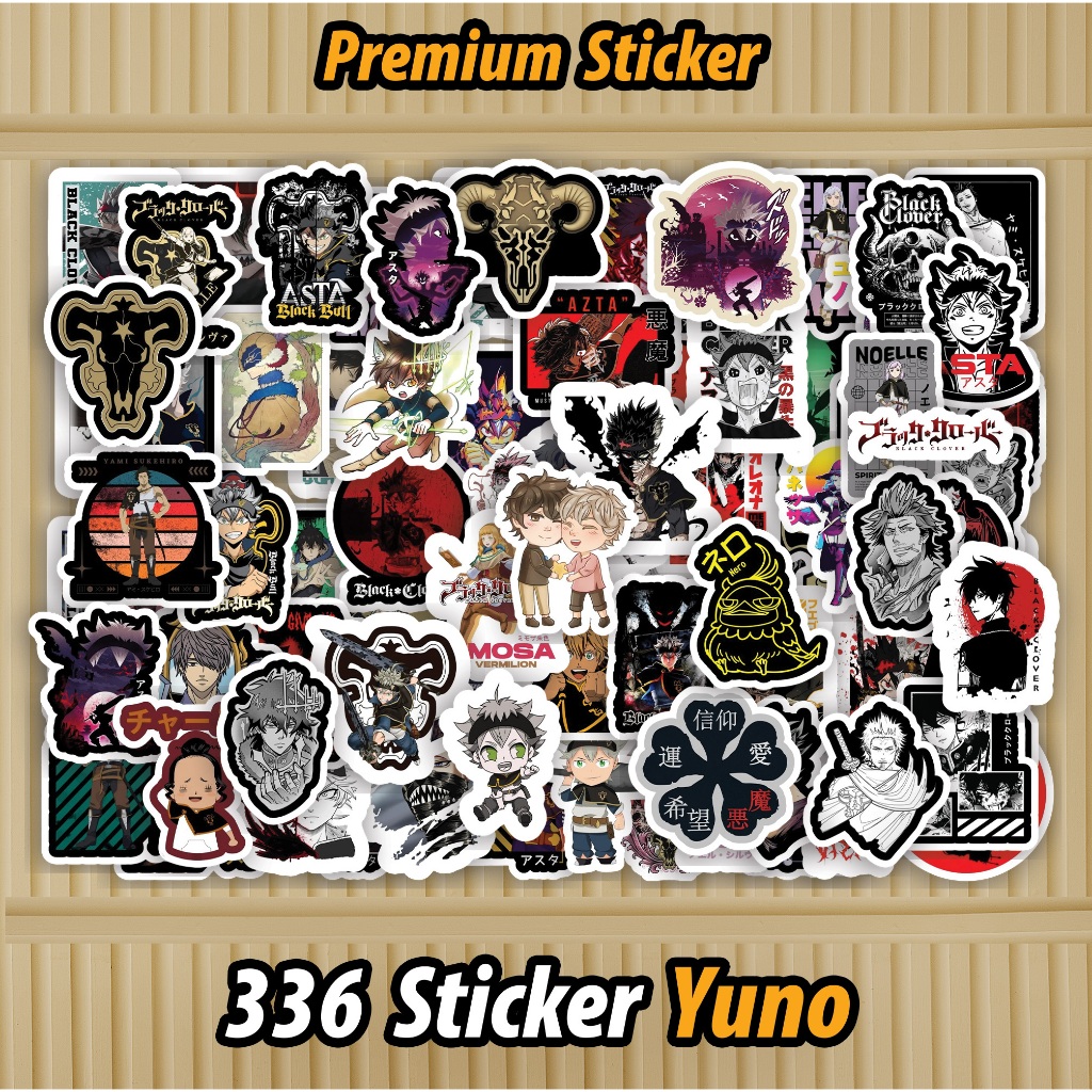 

336 PCS Sticker Yuno Grinberryall Black Clover Waterproof sudah di Cutting