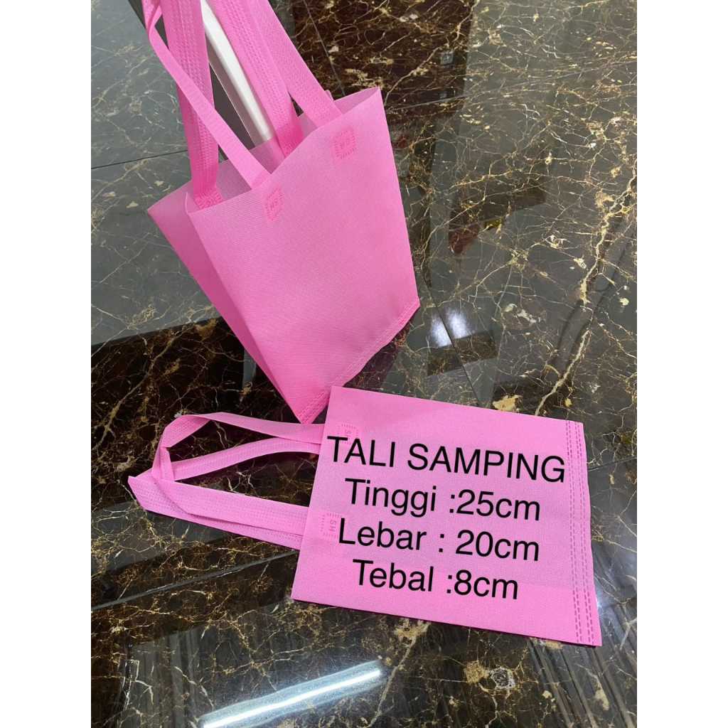 Tas Spunbond Goodiebag Tebal Polos Serbaguna /Tas Spunbond Tali Lipat Samping uk 20x25x8cm & 20x30x8