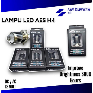 LAMPU DEPAN LED AMPU AES H4 LASER GUN I LAMPU LED HEADLAMP MOBIl MOTOR H4 AES AS