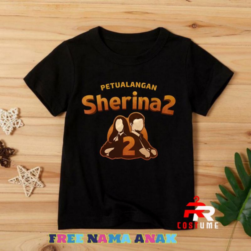 BAJU ANAK KAOS ANAK PETUALANG SHERINA 2 MOVIE (FREE NAMA)