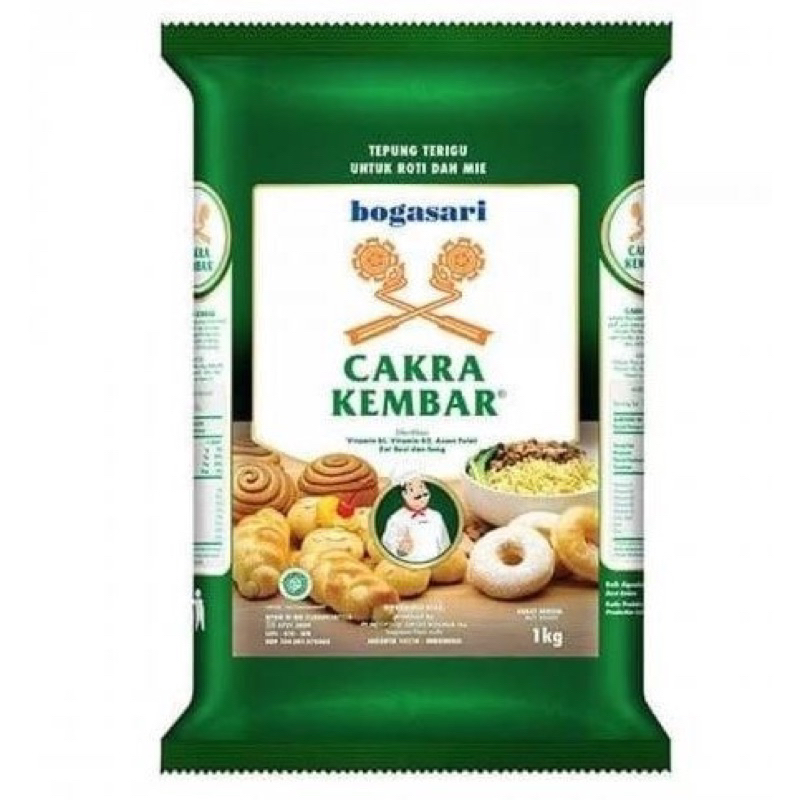 

Tepung Terigu Cakra Kembar Bogasari 1kg