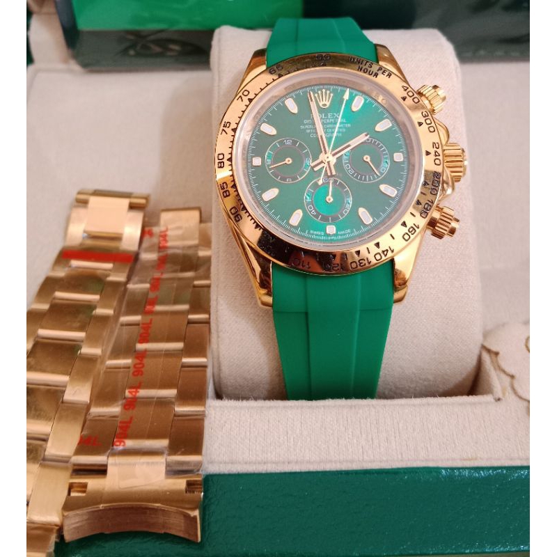 ROLEX DAYTONA MODIF RUBBER GOLD GREEN