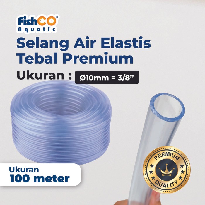 Fishco Selang Aerator Air Elastis Transparan Tebal Premium 10mm