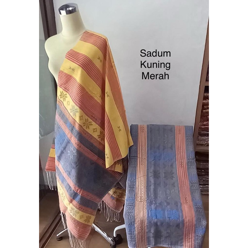 Kain Songket Sadum Kuning merah