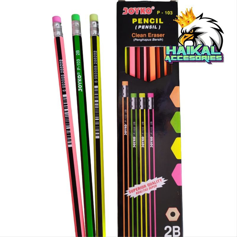 

Pensil 2B Joyko P.103 1 Box Isi (12 Pcs)