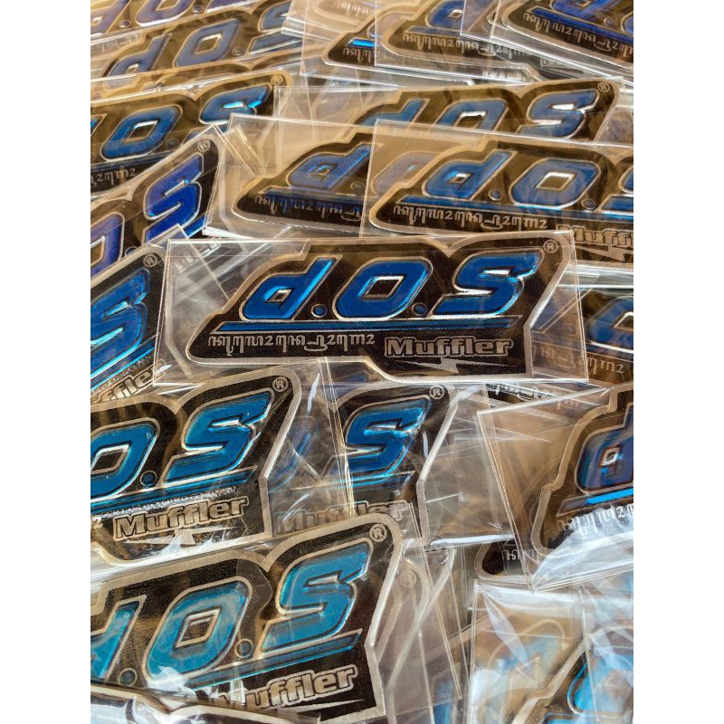 LOGO D.O.S MUFFLER UNIVERSAL ASLI TIMBUL TEBAL EMBLEM KNALPOT DOS
