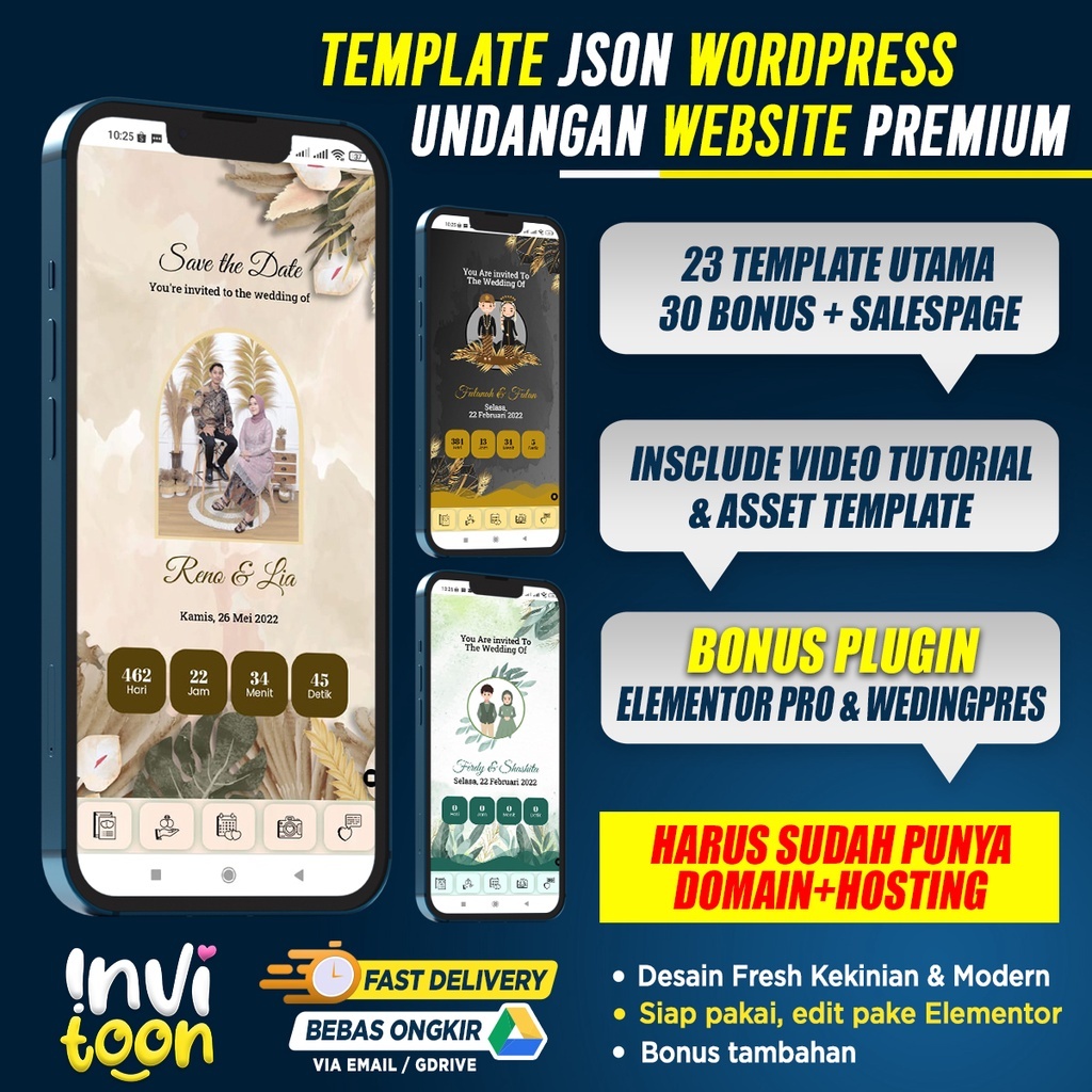 Template JSON Undangan Website Premium Wedding Web Invitation wordpress