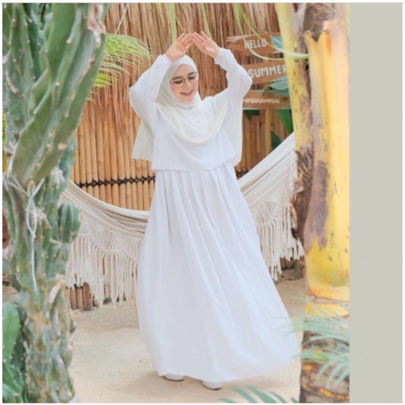 Baju Muslim Putih Gamis Putih Polos Baju Muslim Busui Gamis Busui Layer Gamis putih dewasa Gamis Mur