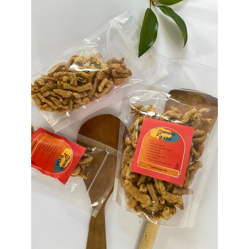 

Kripik usus original (50gr, 80gr, 200gr)