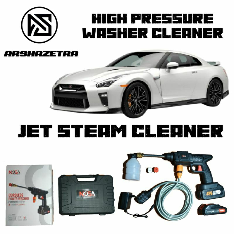 JET STEAM CLEANER CORDLESS (Semprotan Air Tenaga Baterai Cuci Motor dan Mobil)